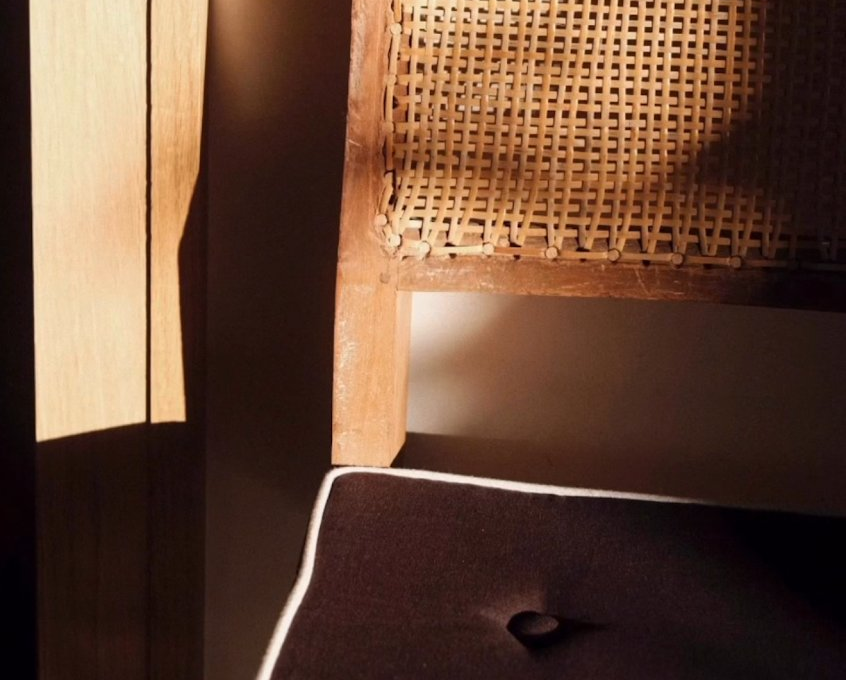 Cane chair in natural light